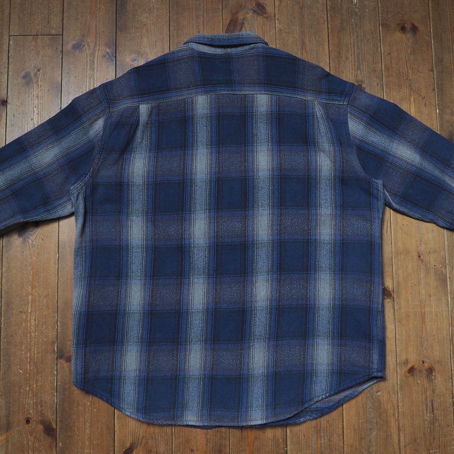 00's ST JOHN'S BAY ブラックオンブレ ヘビーネルシャツ