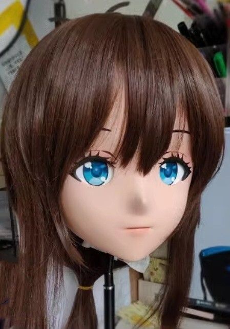 ハーフマスク 眼球付き カツラなし NO.53 樹脂製 ヘッドロリータ人形