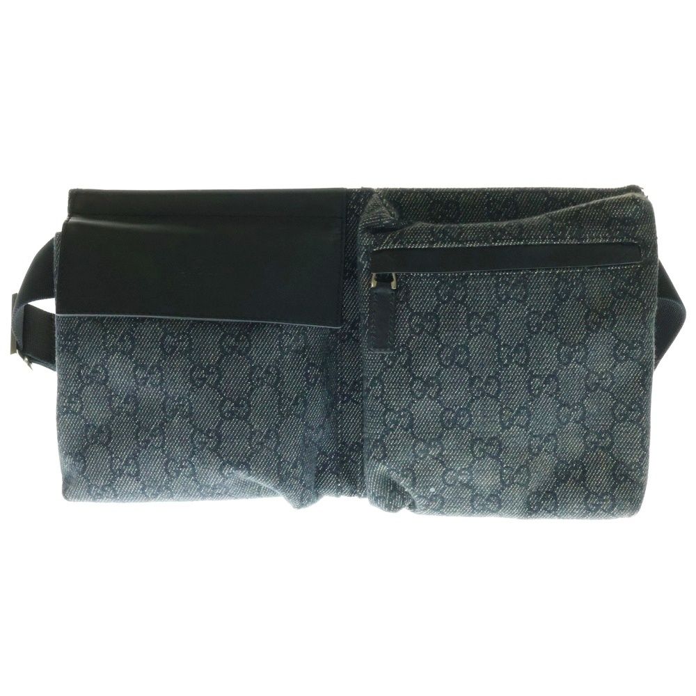 GUCCI グッチ GGキャンバス ジャガード ウエストバッグ ボディバッグ ショルダーバッグ レザー シルバー金具 28566