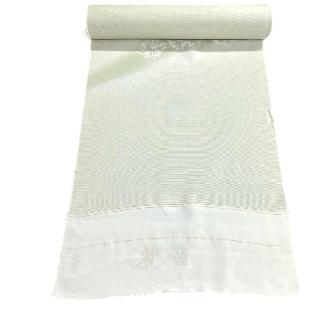 未使用 付け下げ反物 夏用 絽 菊 紫陽花 桔梗 グリーン 着物 053a d  