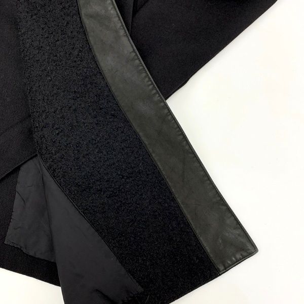 MA JULIUS 14AW ウール レザー 切替 ロングコート 480COM3 無地 メンズ