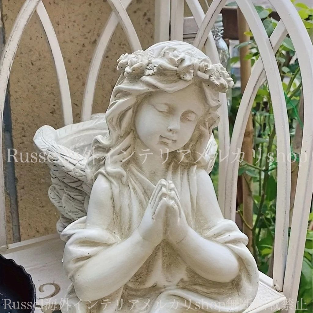 天使のプランター プランター エンジェル 天使 ヴィンテージ調 ホワイト 庭 エレガント