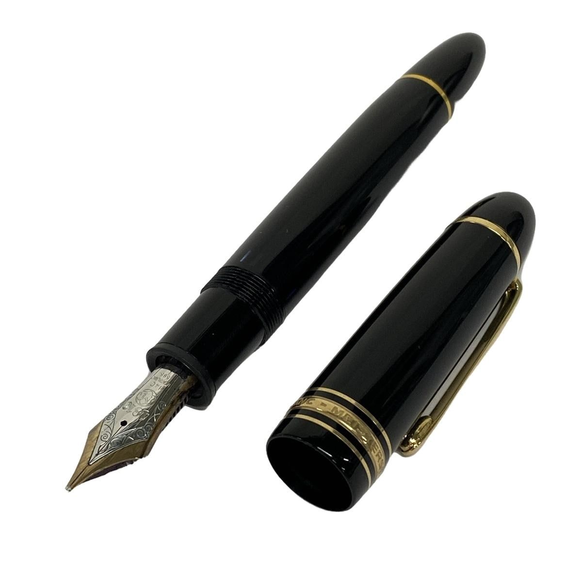 MONTBLANC(モンブラン) 万年筆 マイスターシュティック 黒×ゴールド インクなし/ペン先14K/585/No.149 - メルカリ