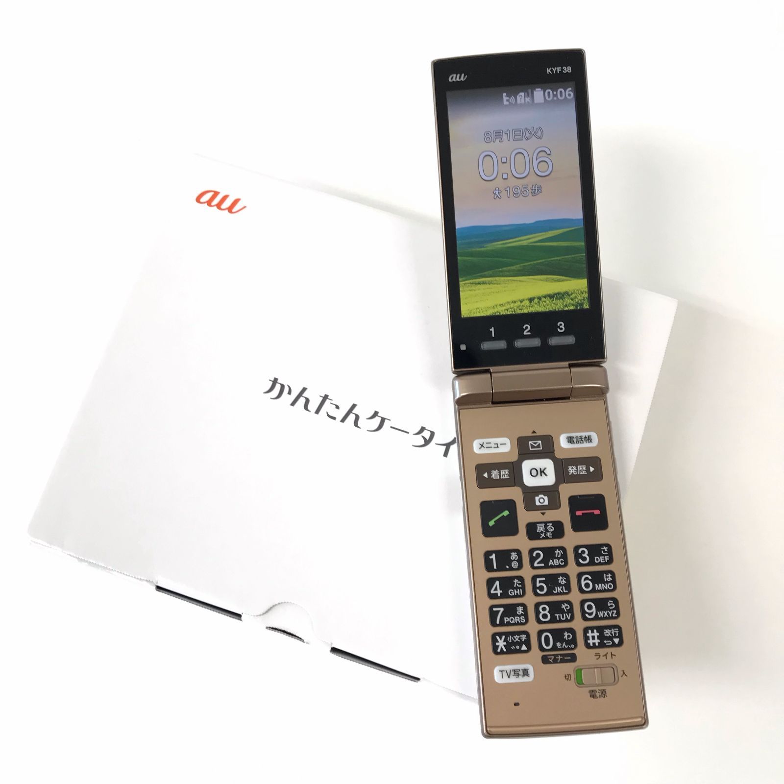 ガラケー】au 京セラ KYF41 シャンパンゴールド かんたんケータイ 携帯 ガラケー】au 京セラ KYF41 シャンパンゴールド かんたんケータイ 携帯