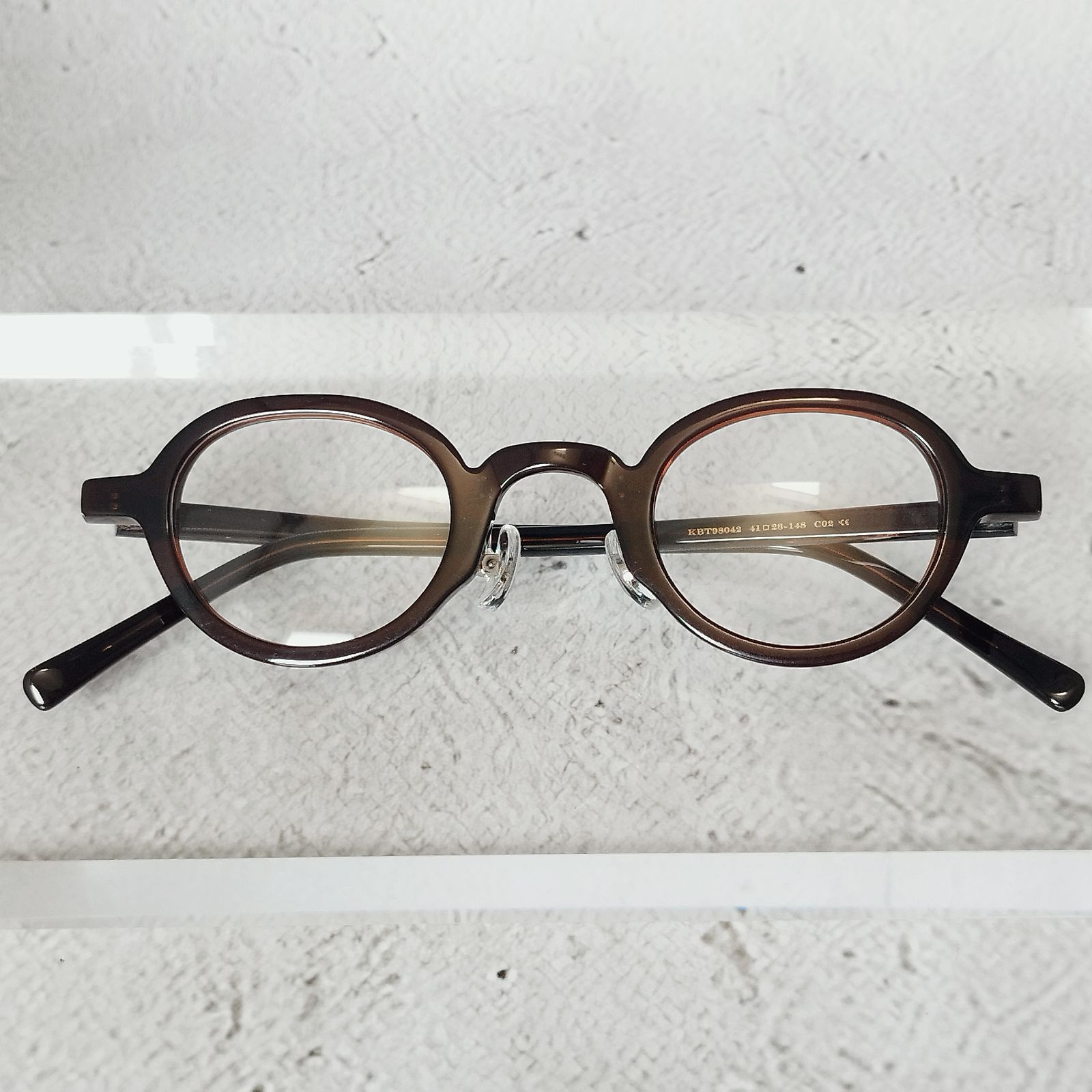 Personality】伊達メガネ ダークブラウン オーバルスクエア 黒縁