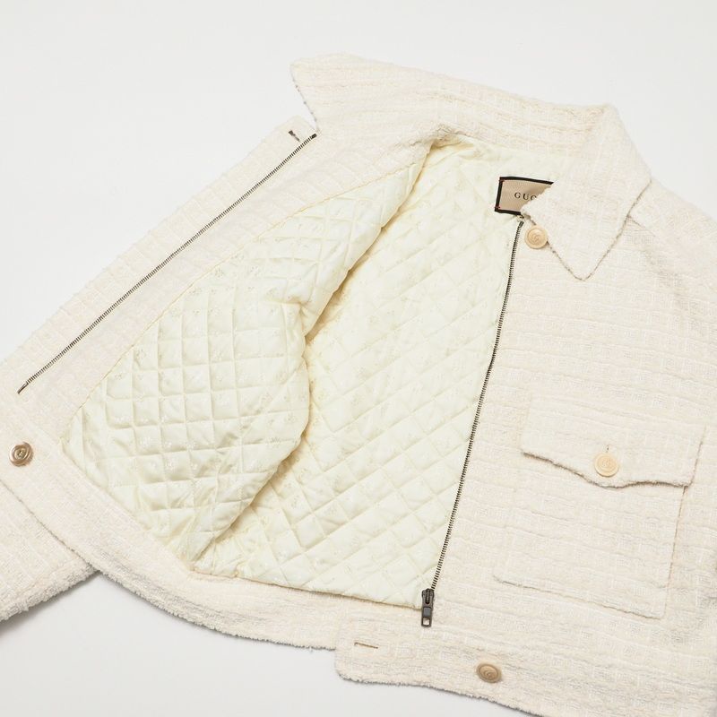 □美品□GUCCI グッチ ジャケット サイズ40 ツイード ジップアップ  