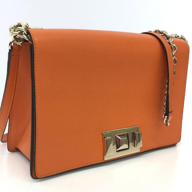 FURLAショルダーバッグ オレンジ系 中古】FRULA ショルダーバッグ