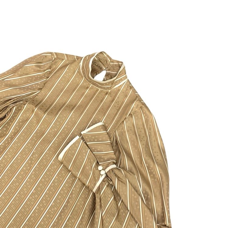 未使用品 Mame Kurogouchi マメクロゴウチ Floral Stripe Silk 