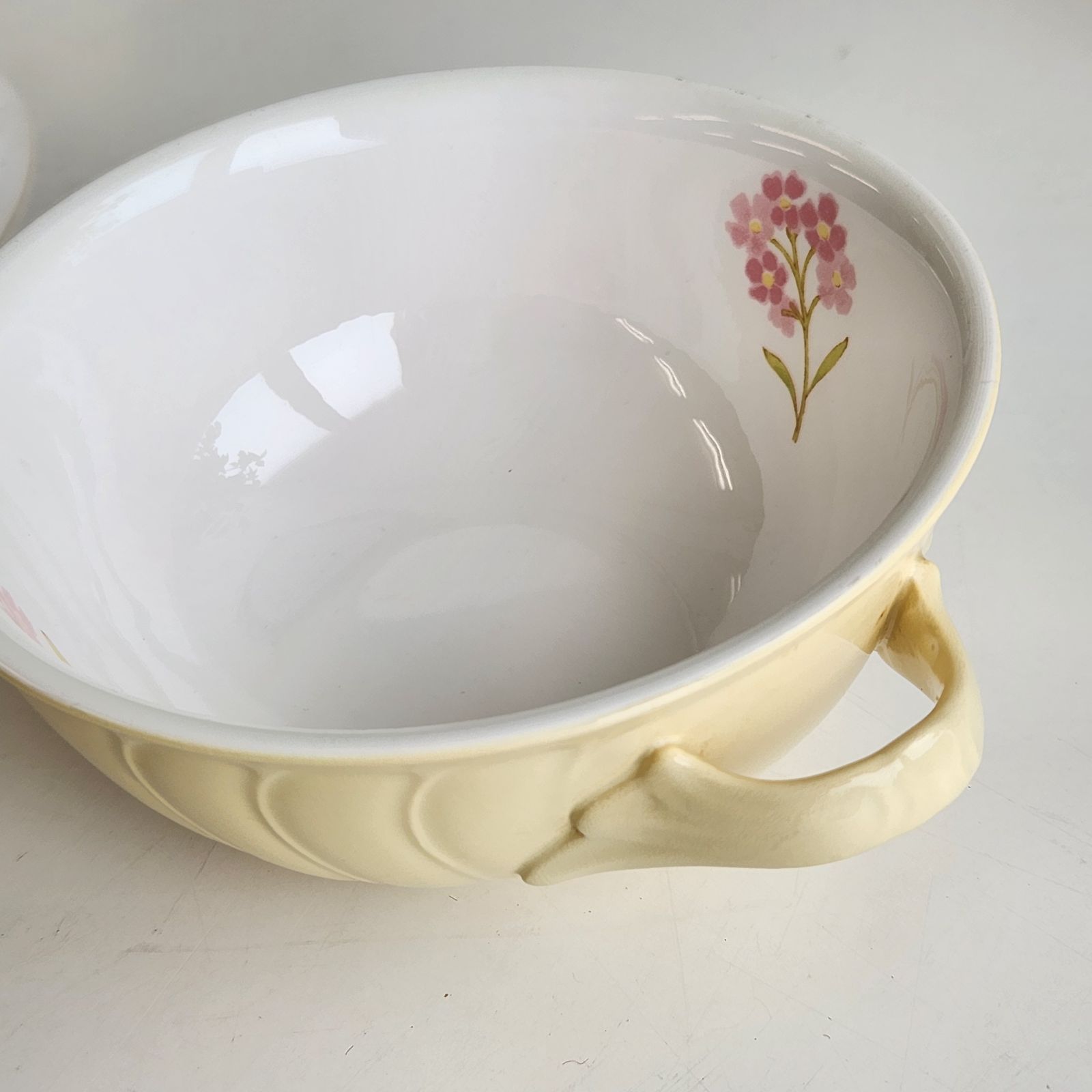 【希少！】ノリタケ STONEWARE スープ シチュー皿 5点セット 現状品 5客セット】Noritake スープカップ 皿 セット 花柄 イエロー