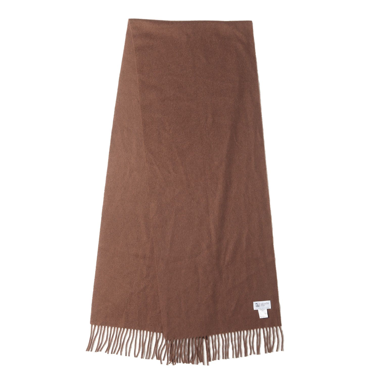 Johnstons of Elgin ジョンストンズ オブ エルガン マフラー ブラウン | フリンジ カシミヤ ニット マフラー | MADE IN SCOTLAND | ブランド ファッション アイテム 小物 メンズ