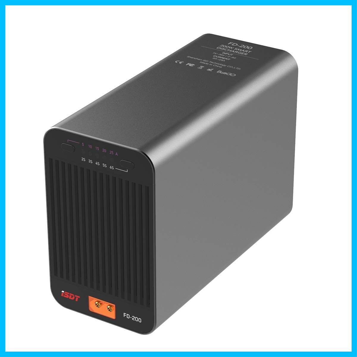 バッテリーディスチャージャー Lipo 200W 25A Lipoバッテリー放電器 ワイヤレスAPPスマートコントロール FD-200 2-8S ISDT RC