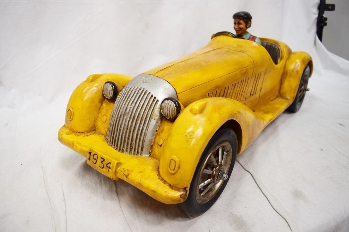 ビンテージ/木製オブジェ・インテリア/ハンドメイド車「クラシックカー