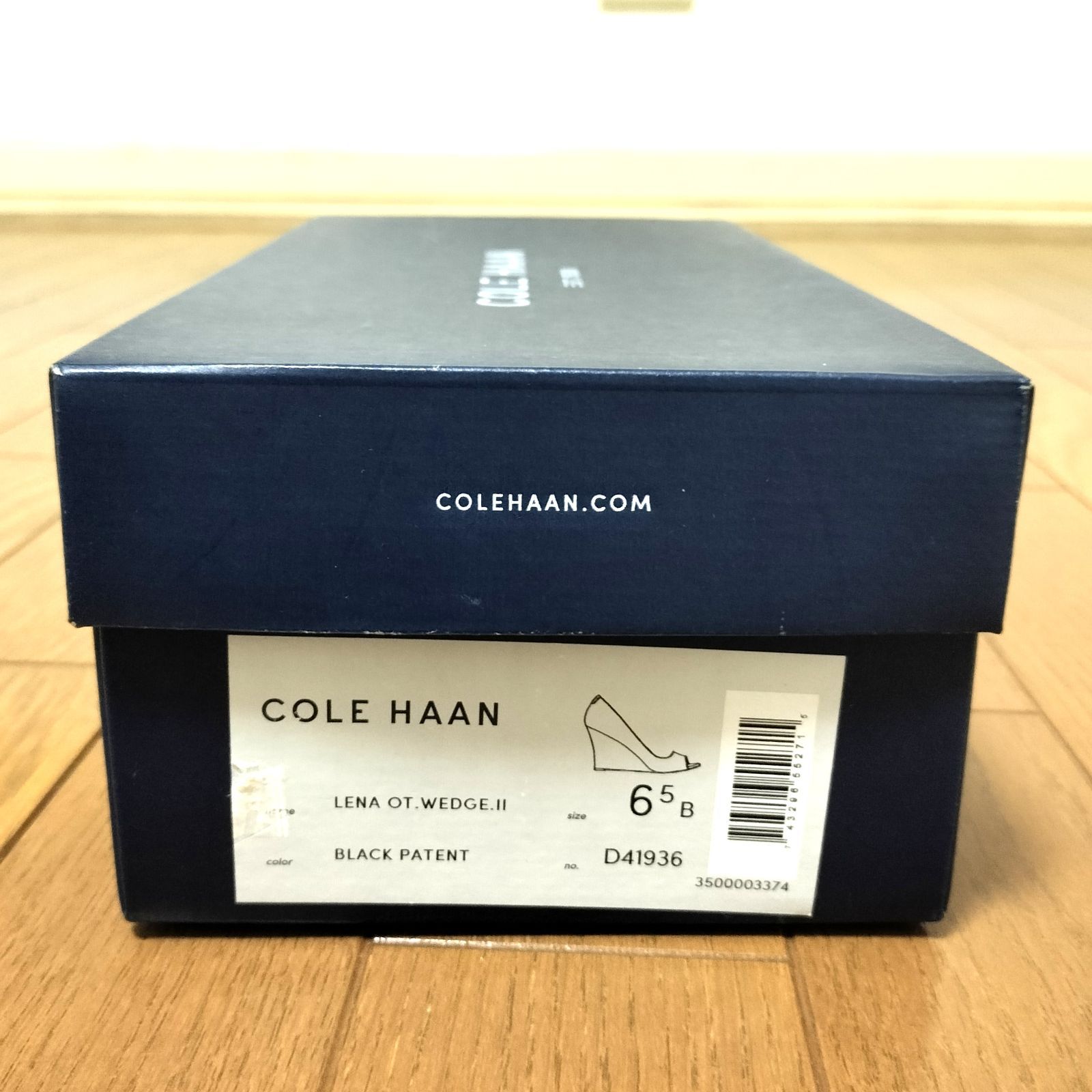 COLE HAAN コールハーン パンプス 6.5B 23.5cm相当 ブラック 黒 エナメル レザー 箱 シューズボックス SMP1DAWEKUDUS_SCH_ID