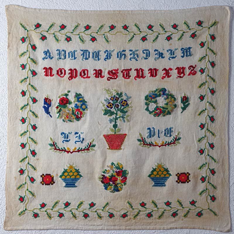 汕頭◇刺繍テーブルクロス ＋ ナフキン◇綿ローン スワトー 大判 汕頭