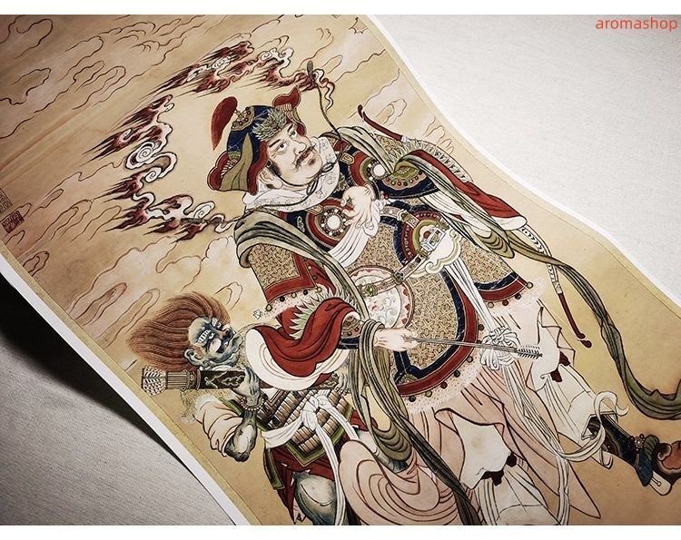 清 徐揚 天王像 4枚 清代仏像名画 中国人物 掛け物 人物図 中堂