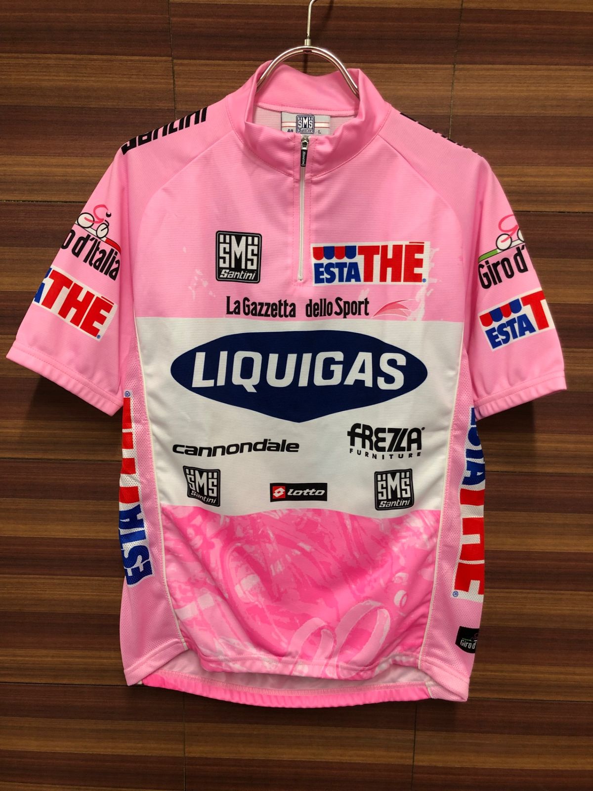 IP651 サンティーニ SMS SANTINI LIQUIGAS マリアローザ 半袖 サイクルジャージ ピンク Lサイズ