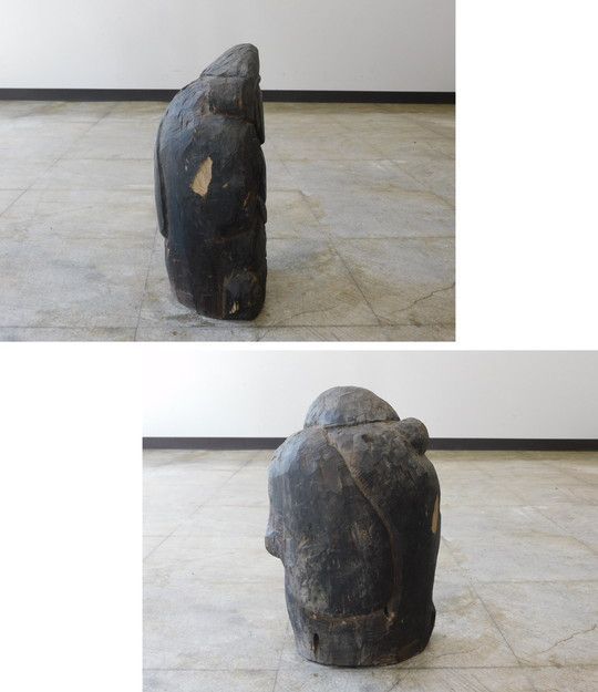 ふるい木彫の大黒さま HK-a-03555 / 木彫 一刀彫 仏像 彫刻 田の