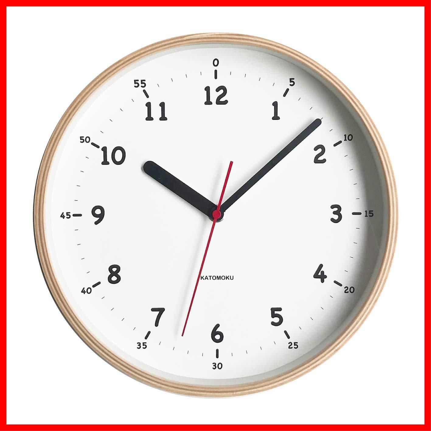 色: 電波時計】KATOMOKU plywood wall clock 10-highball.com.br