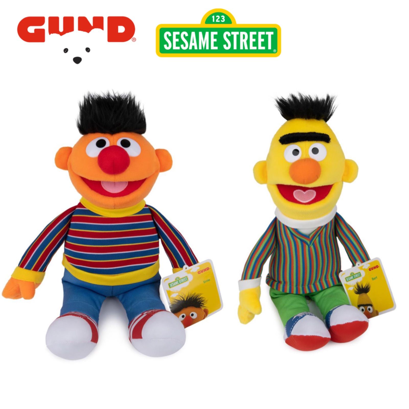 SESAME STREET - 【2個セット】セサミストリート☆バート＆アーニー    セサミ　ぬいぐるみ GUND セサミストリート ぬいぐるみ アーニー バート SESAME