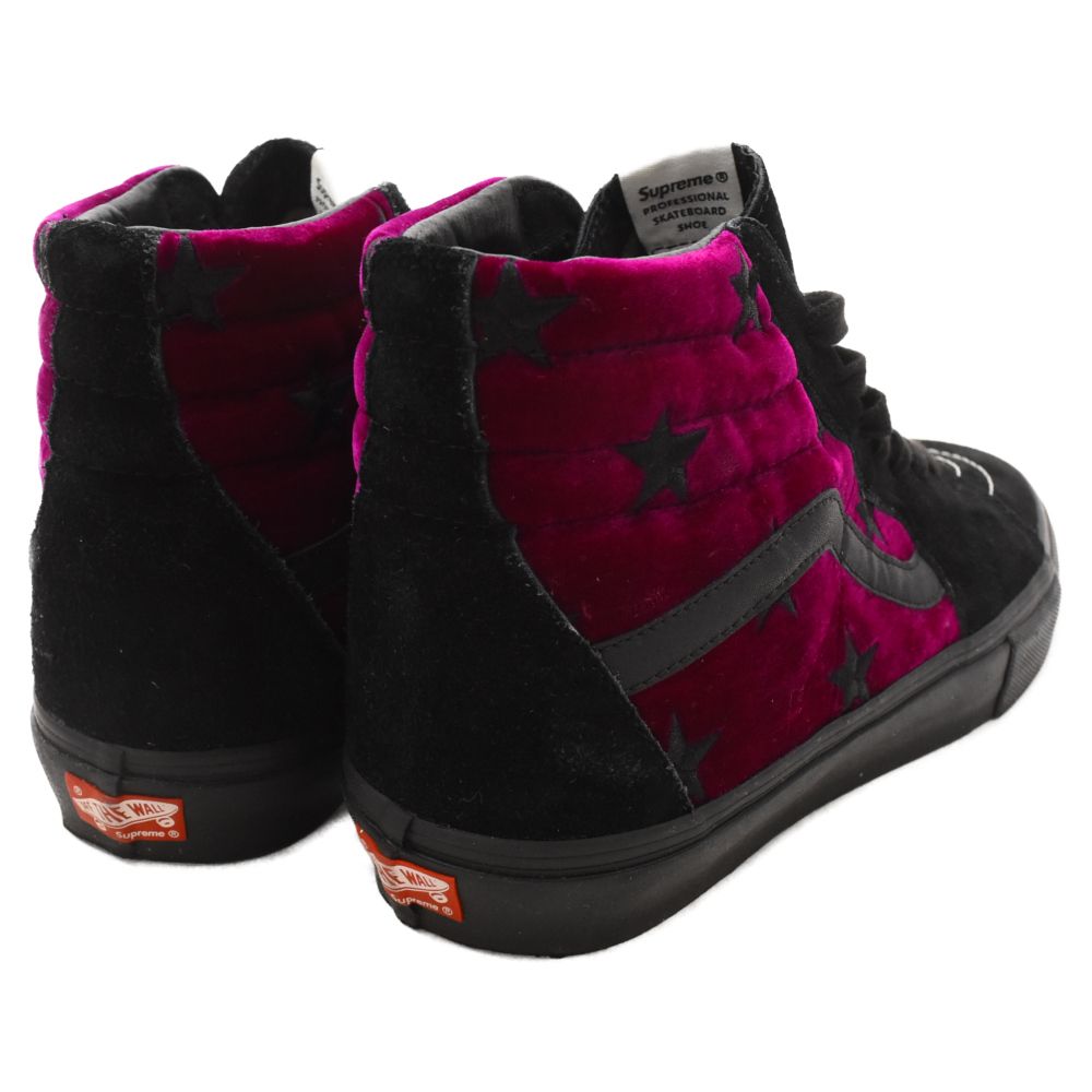 SUPREME (シュプリーム) ×VANS SK8-HI PRO VELVET PINK ベロア スター
