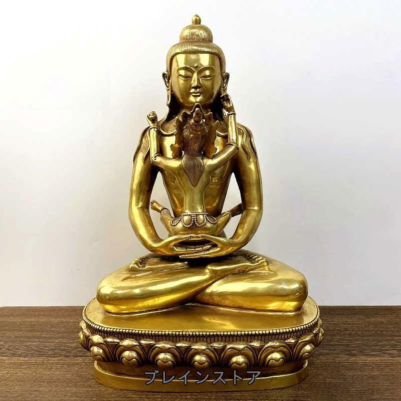 仏像 歓喜天 30cm 真鍮製 ＿聖天 双身形 釈迦如来像 守り本尊 ご利益 恋愛成就