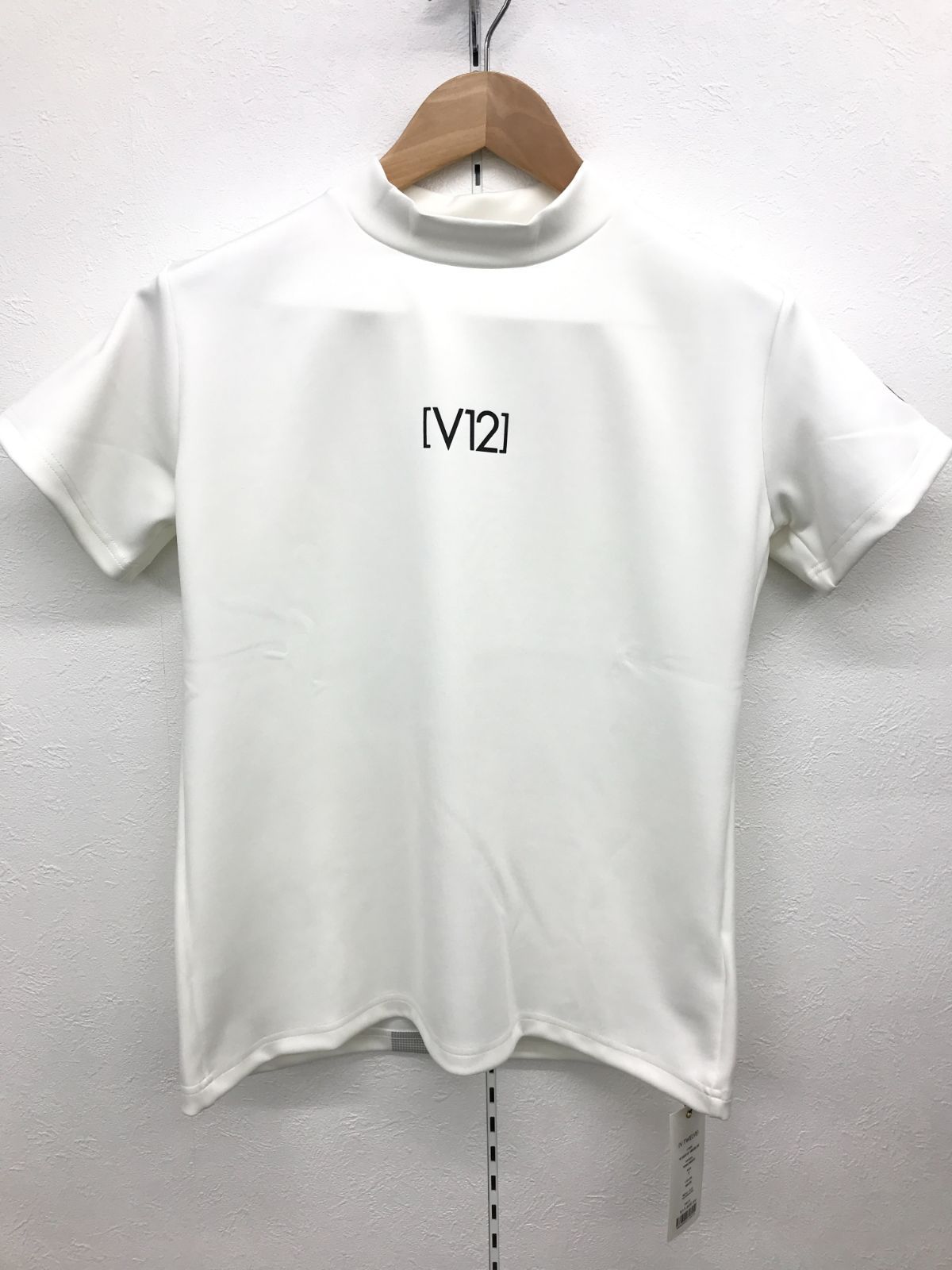 V12 半袖モックネックティー レディース ホワイト