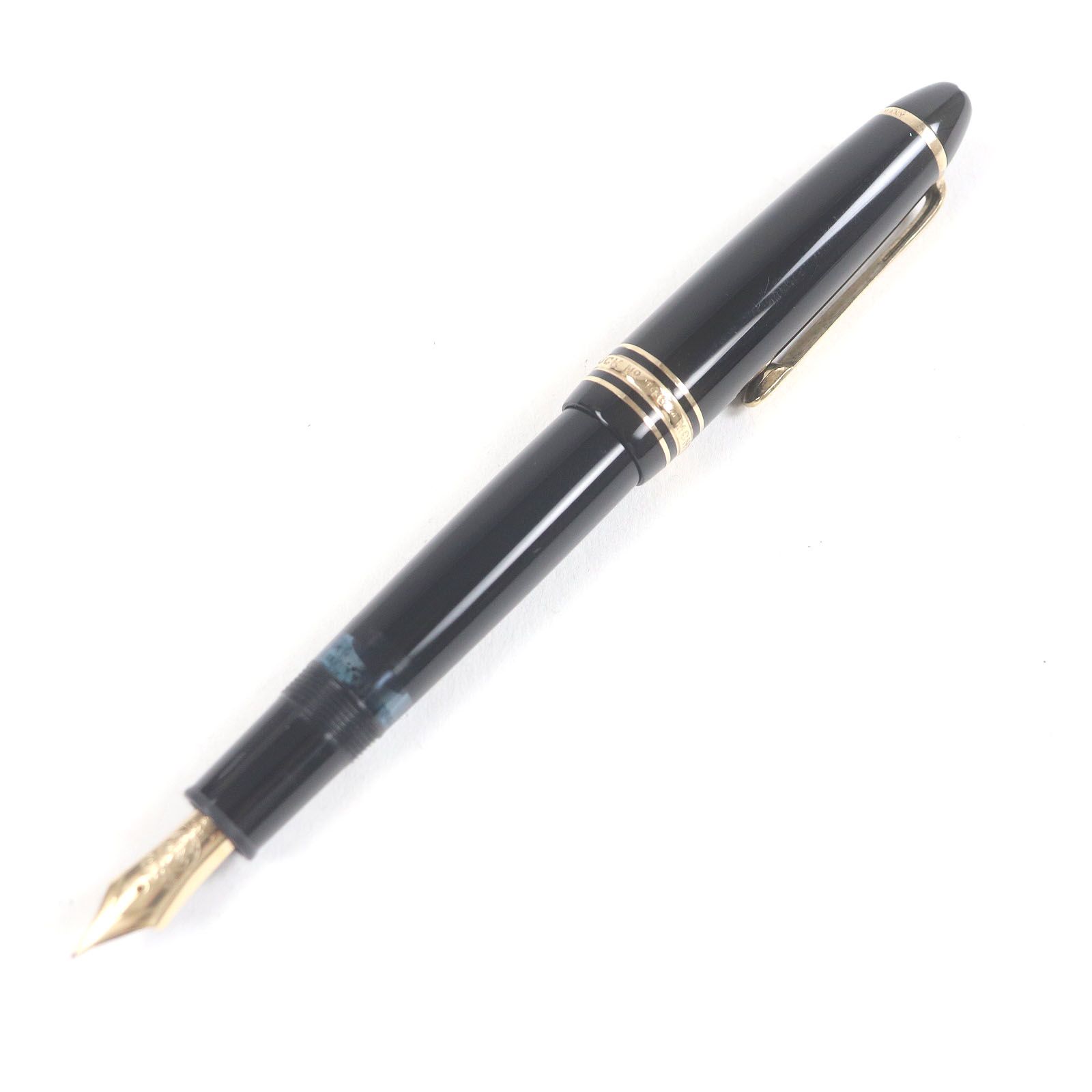 □MONTBLANC モンブラン マイスターシュテュック 146 ペン先14C EFニブ キャップ式 万年筆 ブラック ゴールド ドイツ製 メンズ