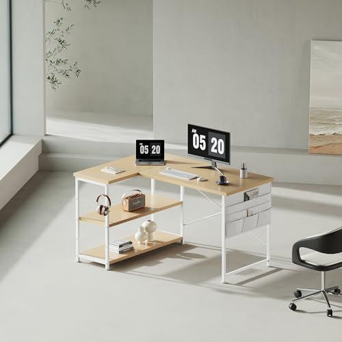 YeTom l字デスク ゲーミングデスク 机 割引 デスク 右棚左棚 幅107cm p