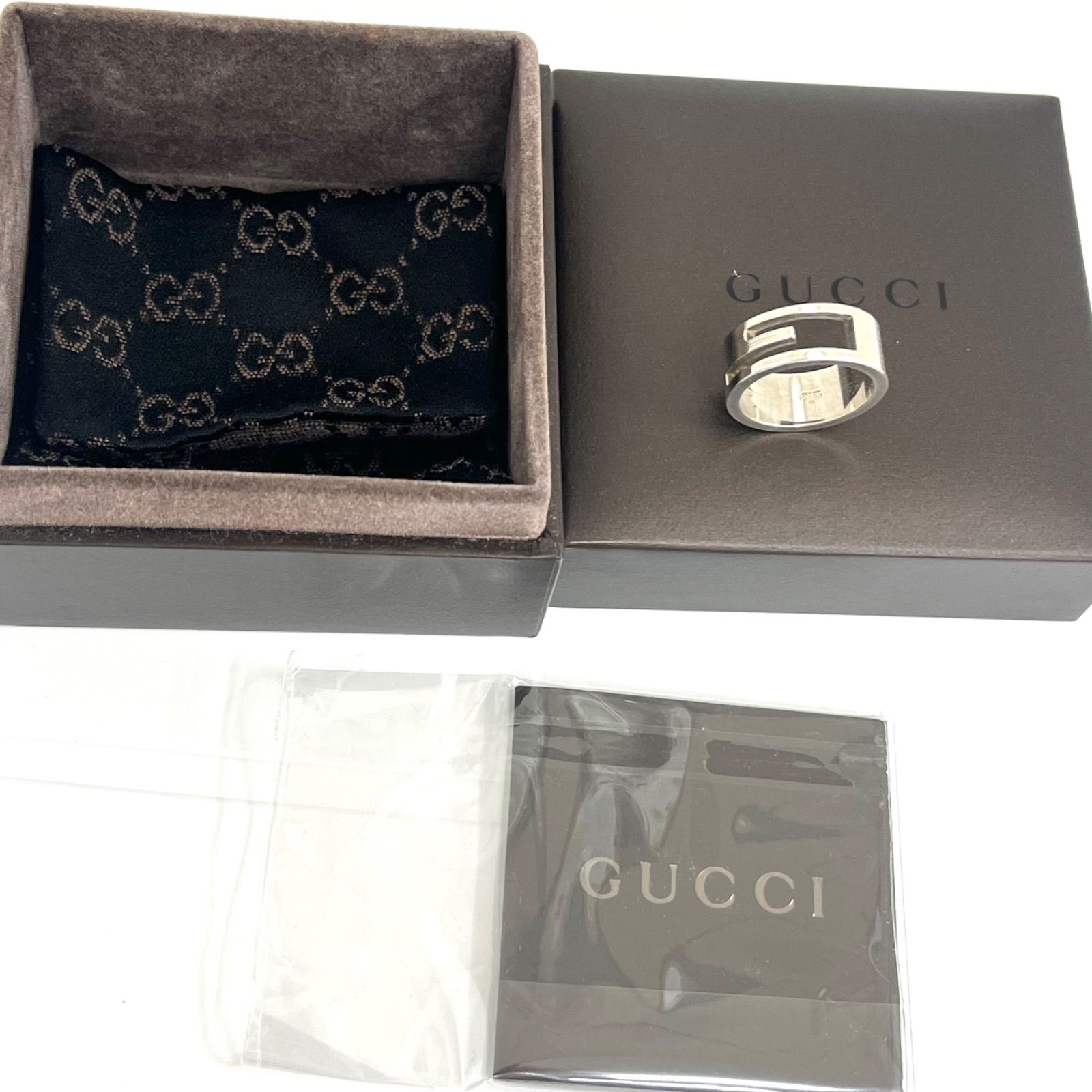 【美品】GUCCI グッチ Gリング シルバーリング Ag925 銀色 12号 箱、付属品完備 メンズ レディース