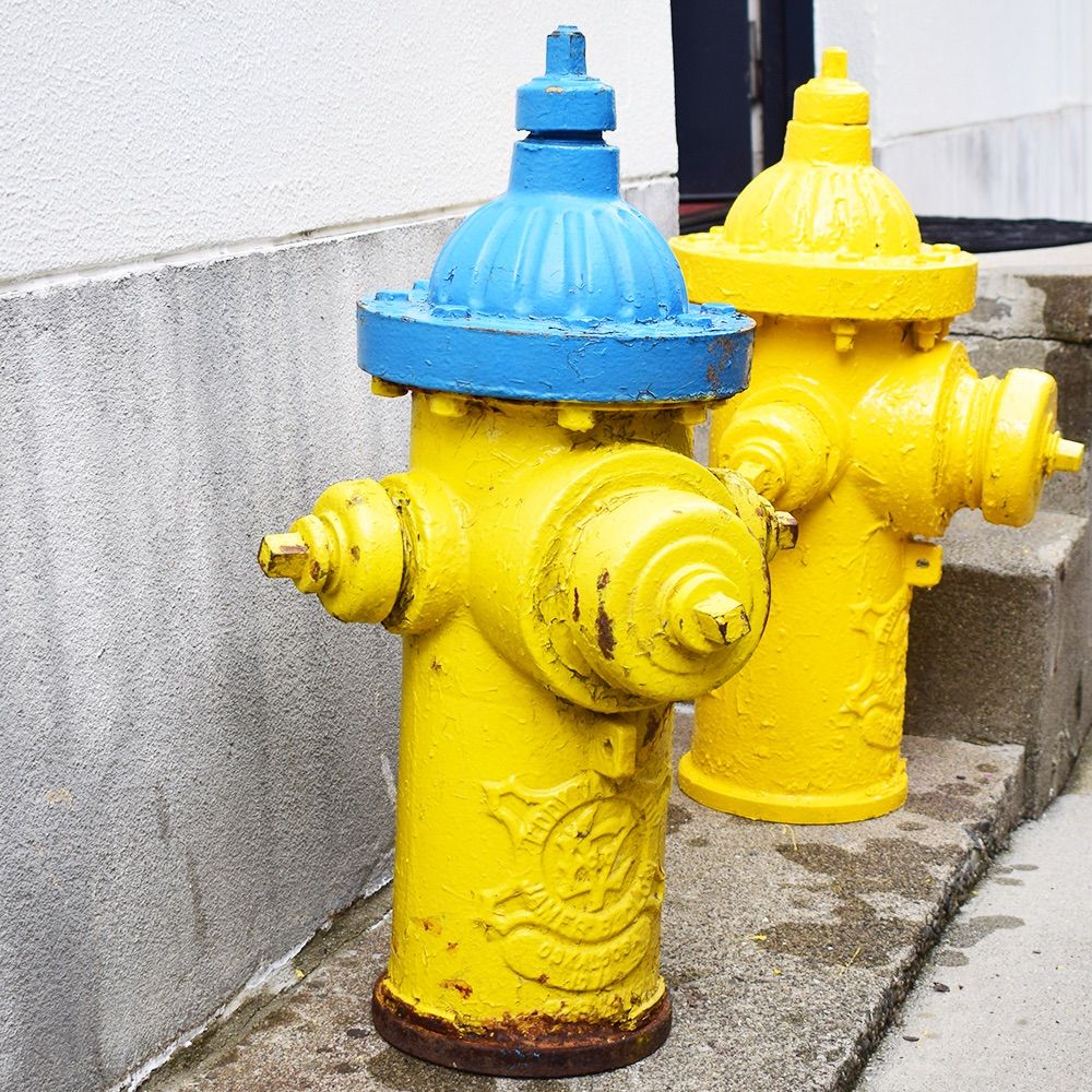 消火栓 VINTAGE 80s FIRE HYDRANT 25-10-4 ブルー＆イエロー ヴィンテージ 世田谷ベース ガレージ インテリア アメリカン雑貨 アメ雑