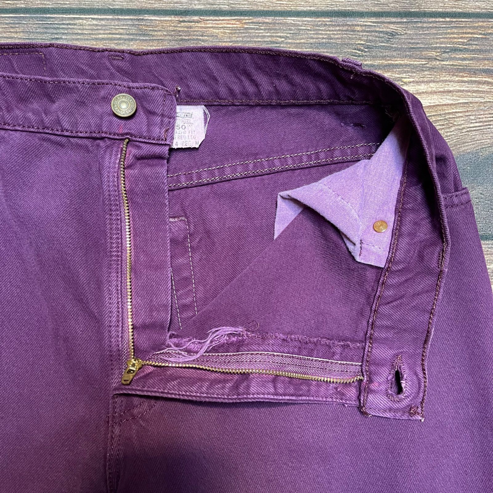 赤タブ 90's USA製 Levi's550 紫デニムパンツ W32 - メルカリ
