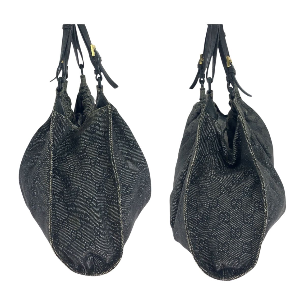 GUCCI グッチ グレー ブラック ゴールド金具 GGキャンバス 76554