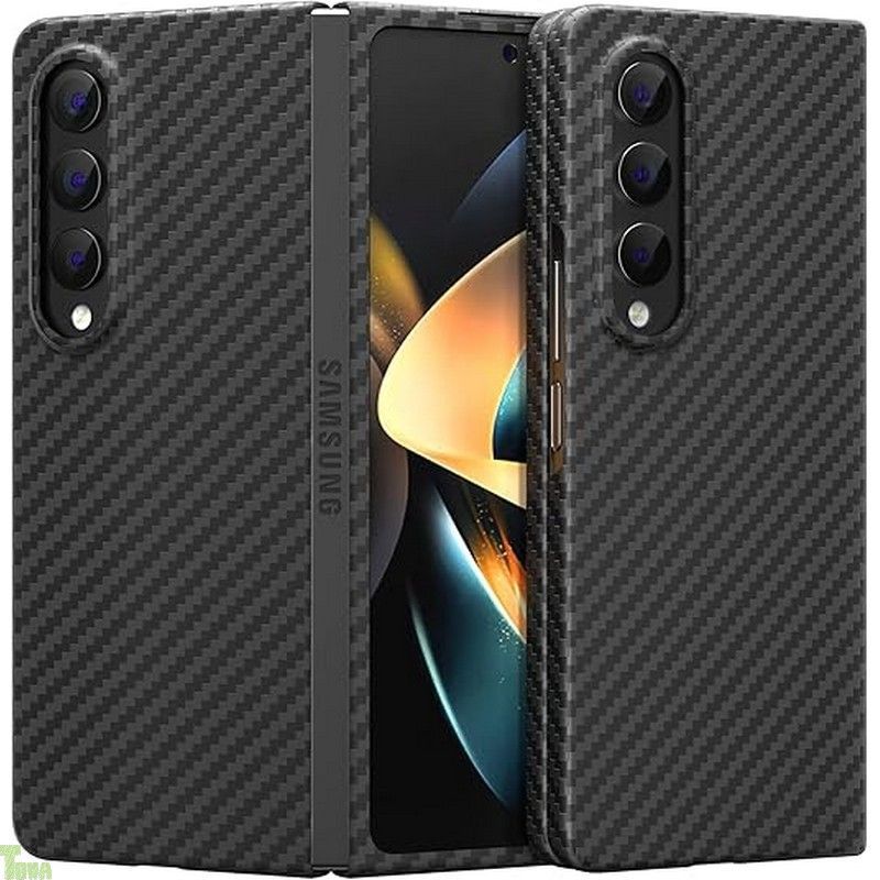 Galaxy Z F 4対応アラミド繊維ケース memumi 0.5mm 薄 耐衝撃 全面保護カバー ワイヤレス充電対応 ミニマリスト シンプル ブラック a