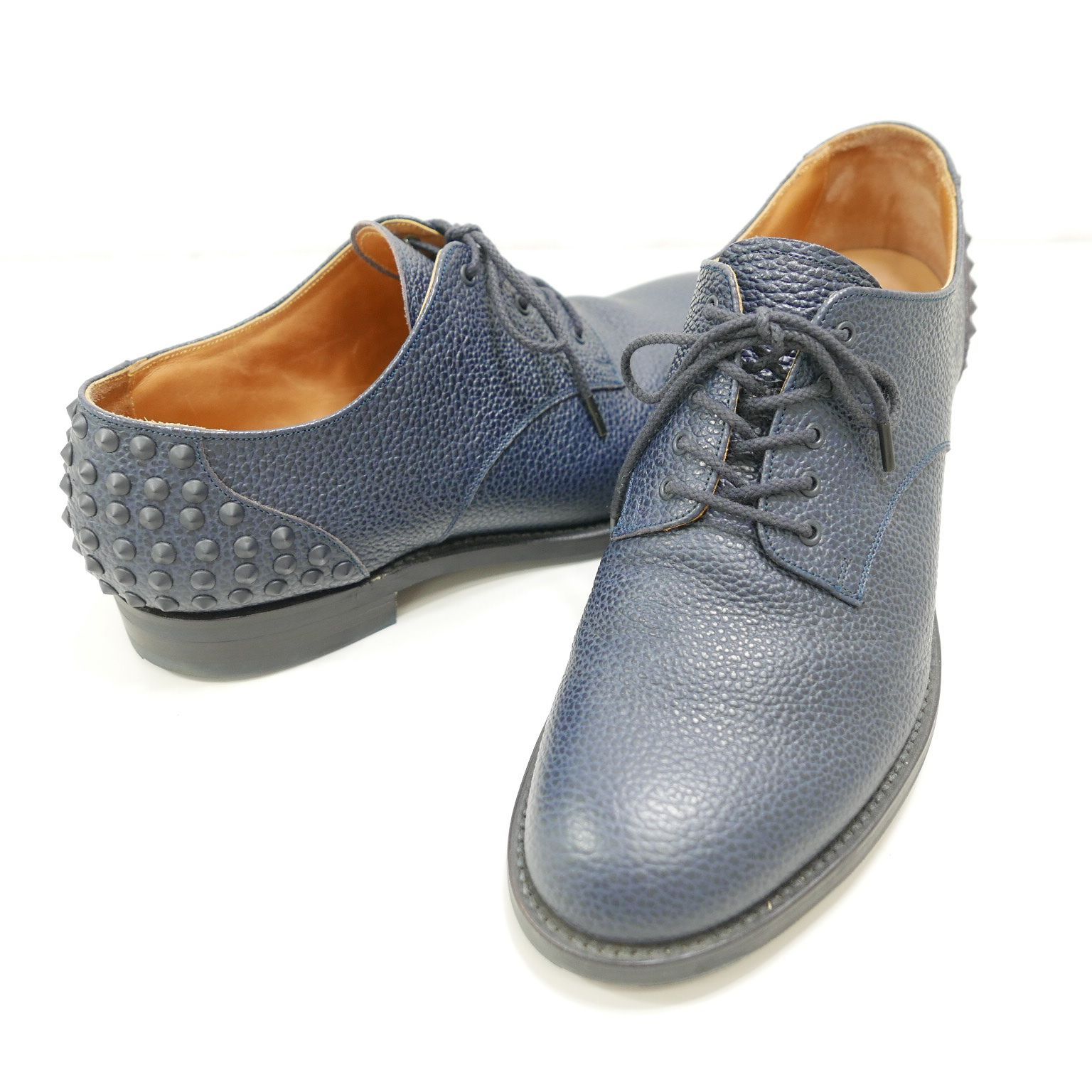 uniform experiment ユニフォームエクスペリメント PLAIN TOE HELL STUDS SHOES メンズ レザー スタッズ  ドレスシューズ 靴NAVY 9.5