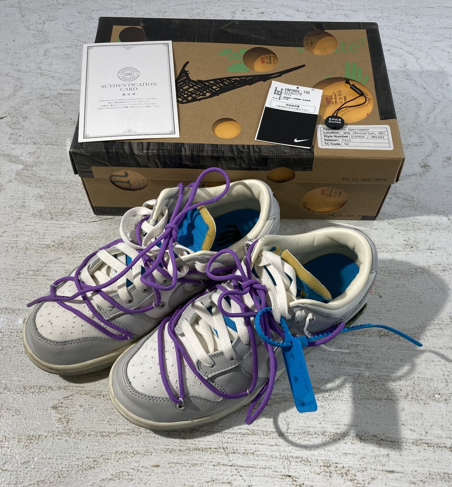 紫波80-1-0215th】DM1602-125 Off-White × Nike Dunk Low Sail Neutral 