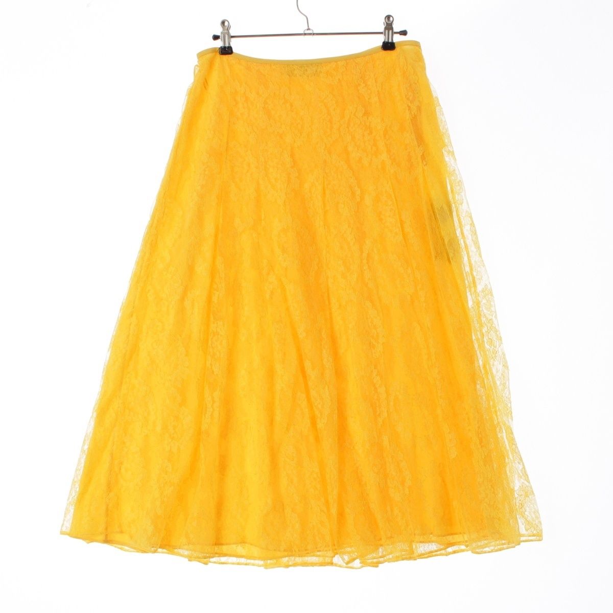 フェンディ 20年 ナイロン コットン レース プリーツ スカート FQ7167 イエロー 40 WWW_NOITHATQUANGTHANH_NET