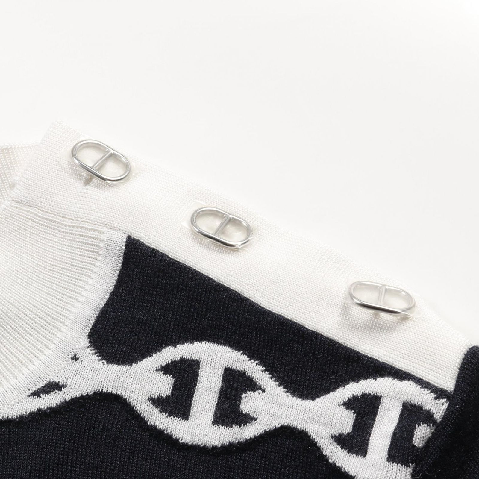 エルメス　シェーヌダンクル　ニット エルメス シェーヌダンクル カシミヤ×シルク ニット 36