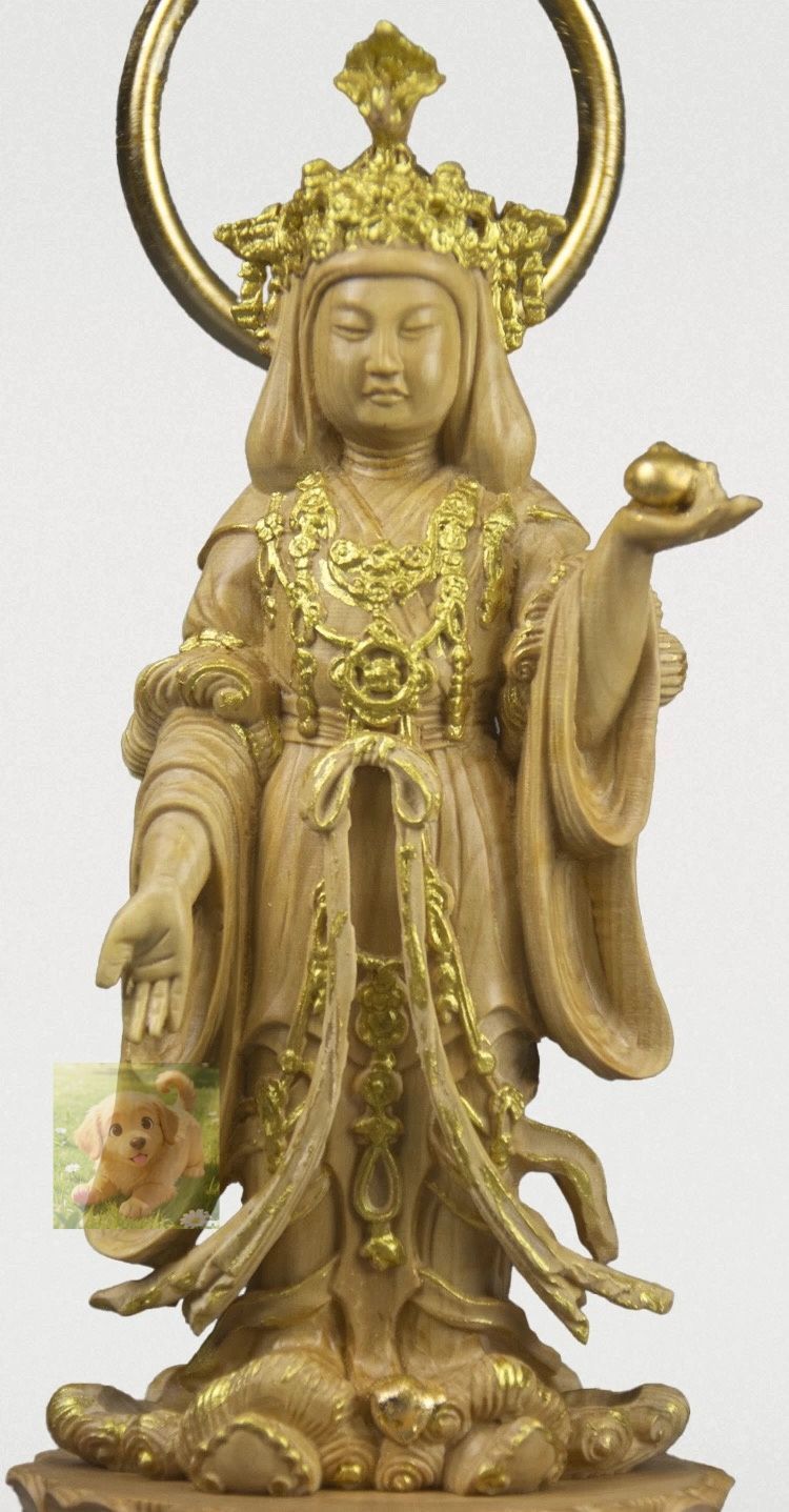 吉祥 天然木彫