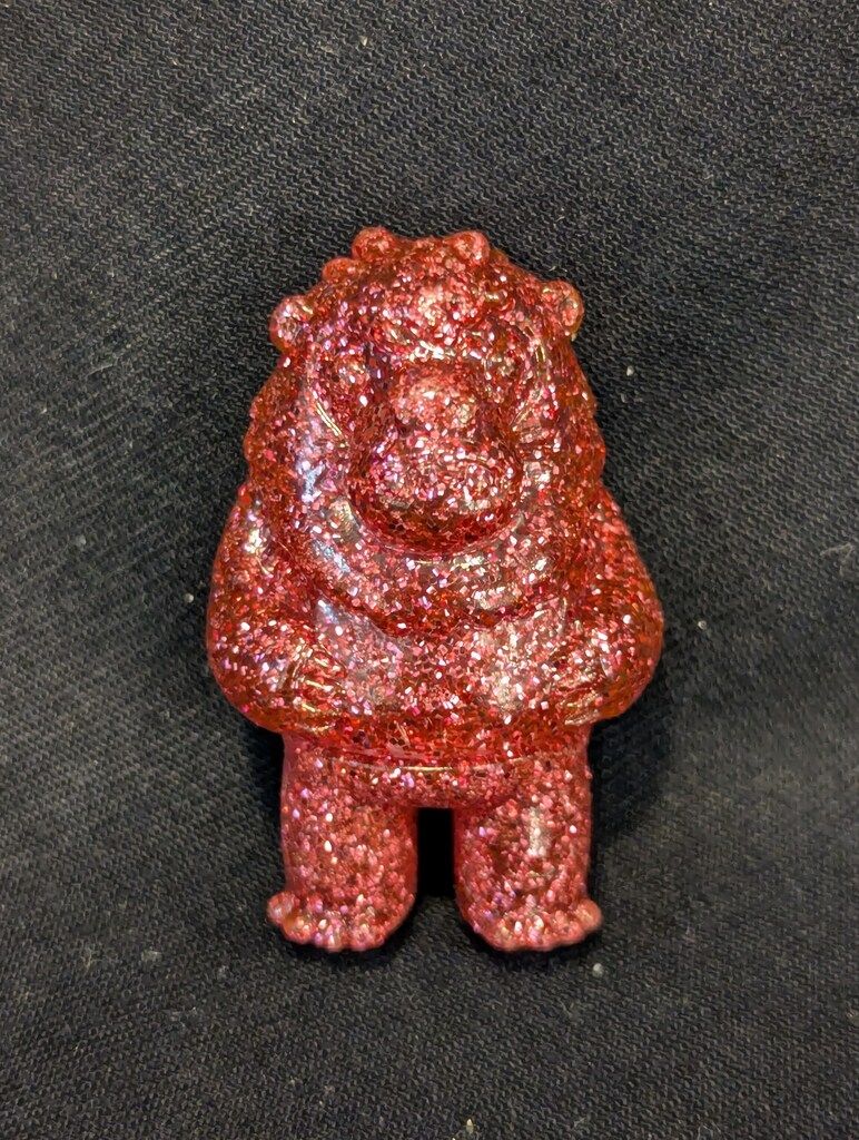 【新品未開封】 ちびクマラ ピンク 個展限定カラー ソフビ レトロドール】復刻版 クマちゃん 蛍光ピンク レトロ・ソフビ人形