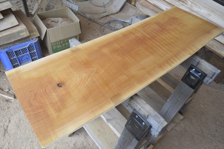 アウトレット ケヤキ(欅)の一枚板 長さ約115cm 幅約35～37cm 厚