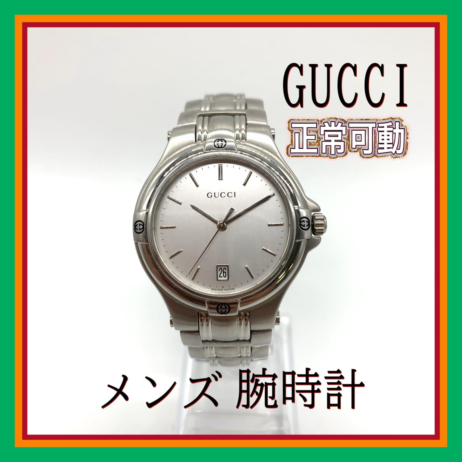GUCCI デイト 腕時計 ブラック 9040M GUCCI グッチ 9040M 黒文字盤