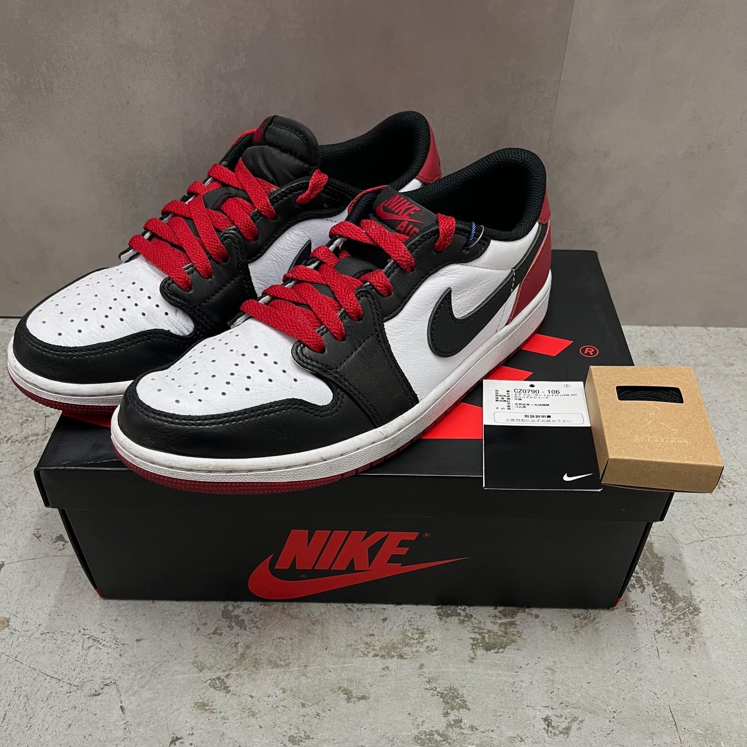 国内正規 NIKE Air Jordan 1 Retro OG Low Black Toe ブラックトゥ つま黒 ジョーダン1 ローカット スニーカー  ナイキ CZ0790-106 27cm 65973A1 - メルカリ