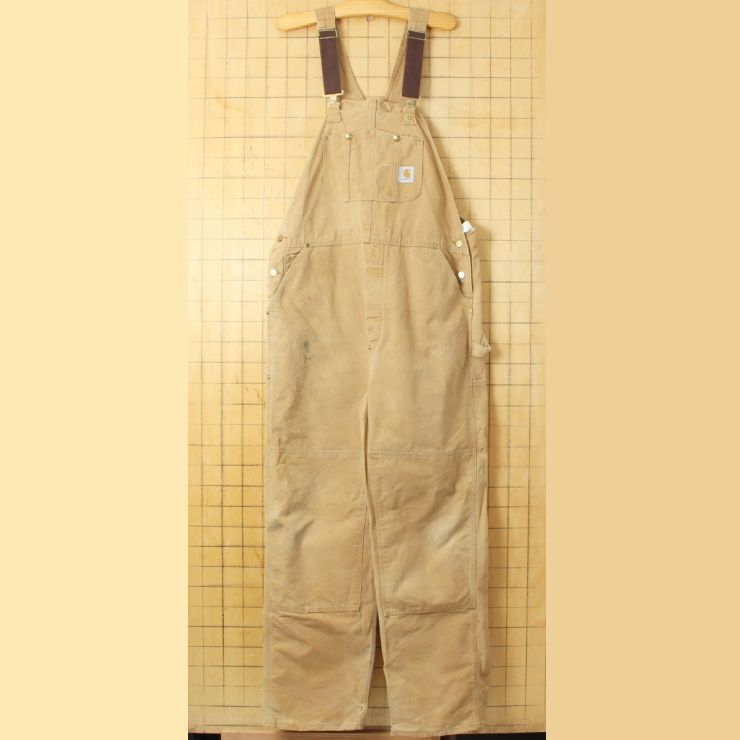 90s USA製 carhartt カーハート ダブルニー ダックオーバーオール 