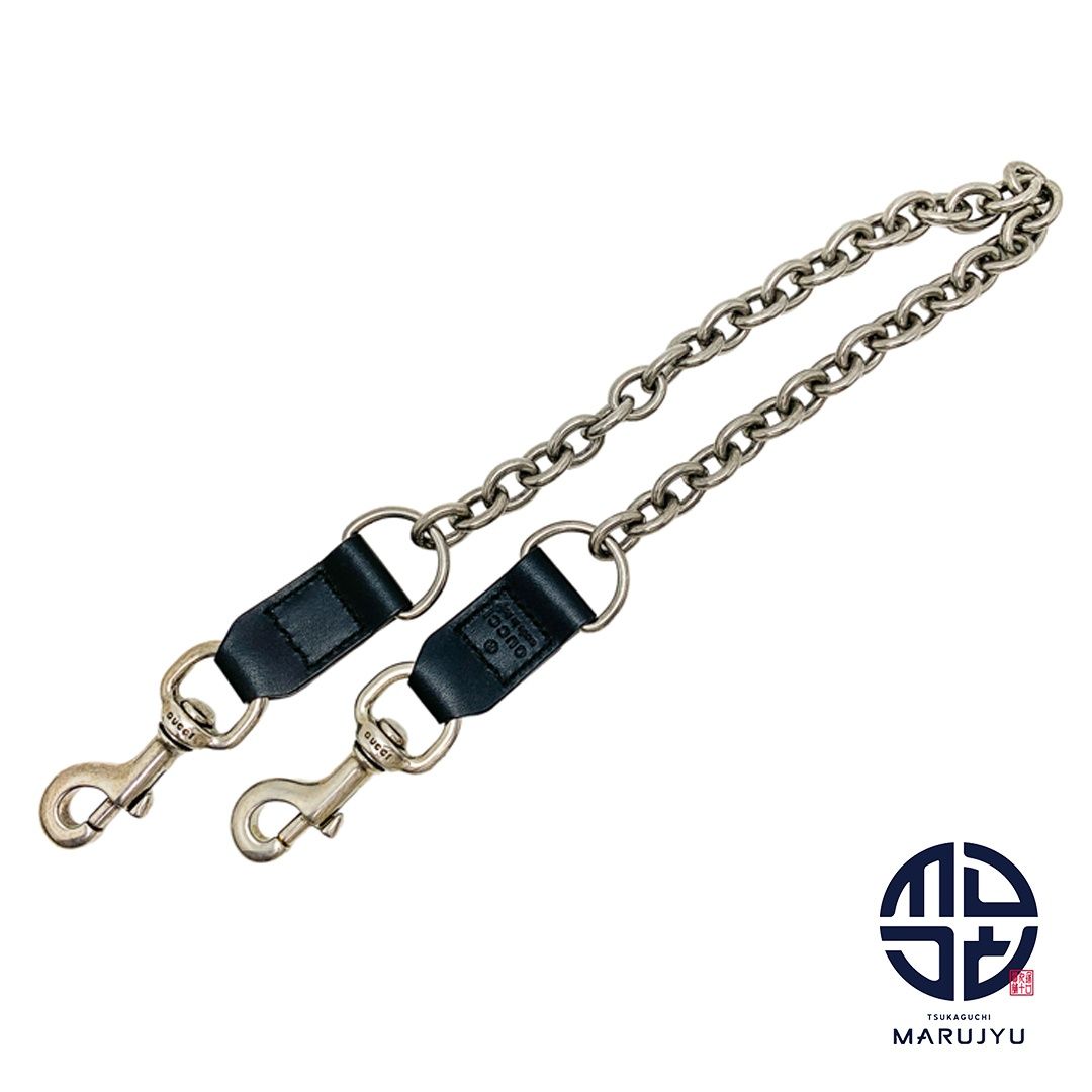 GUCCI グッチ ブラック 黒 小物 メンズ 男性 男性用レザー メタル ブラック 黒 ウォレットチェーン 小物