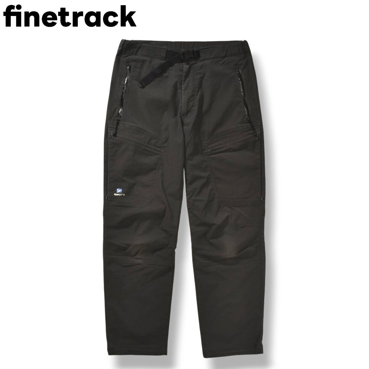 日本製 ファイントラック finetrack ストレッチ クライミング パンツ ジップアップ バックルベルト 立体裁断 止水ジップ M相当 ダークオリーブ アウトドア カジュアル ウェア タウンユース レジャー メンズ