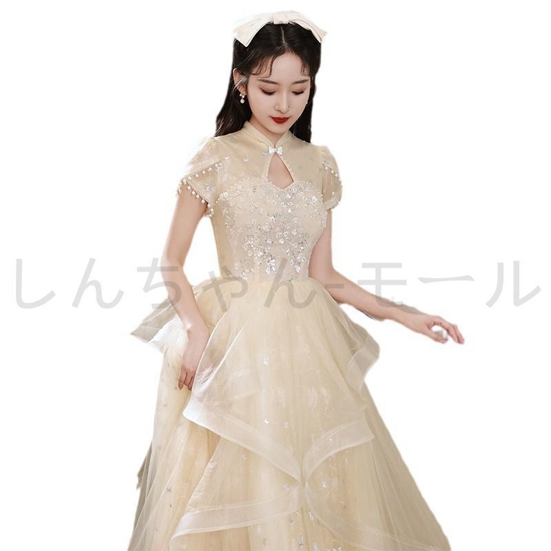 結婚式ドレス 二次会ドレス ドレス ワンピース ロングドレス お呼ばれドレス パーティードレス 成人式ドレス キラキラ Aライン 演奏会 発表 CAMPINGPARCCENTRAL_COM