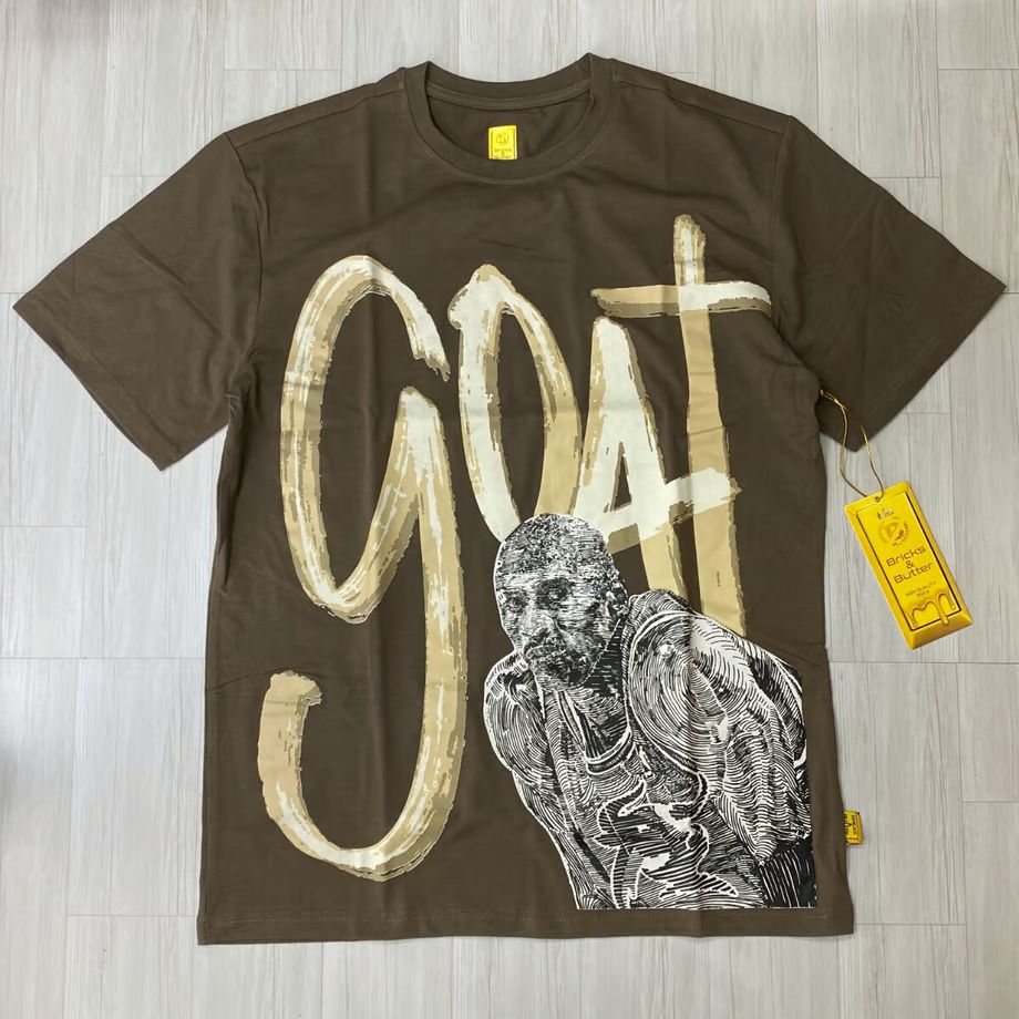 米国ブランド Bricks u0026 Butter ブリックス＆バター 半袖 GOAT グラフィック Tシャツ ブラウン