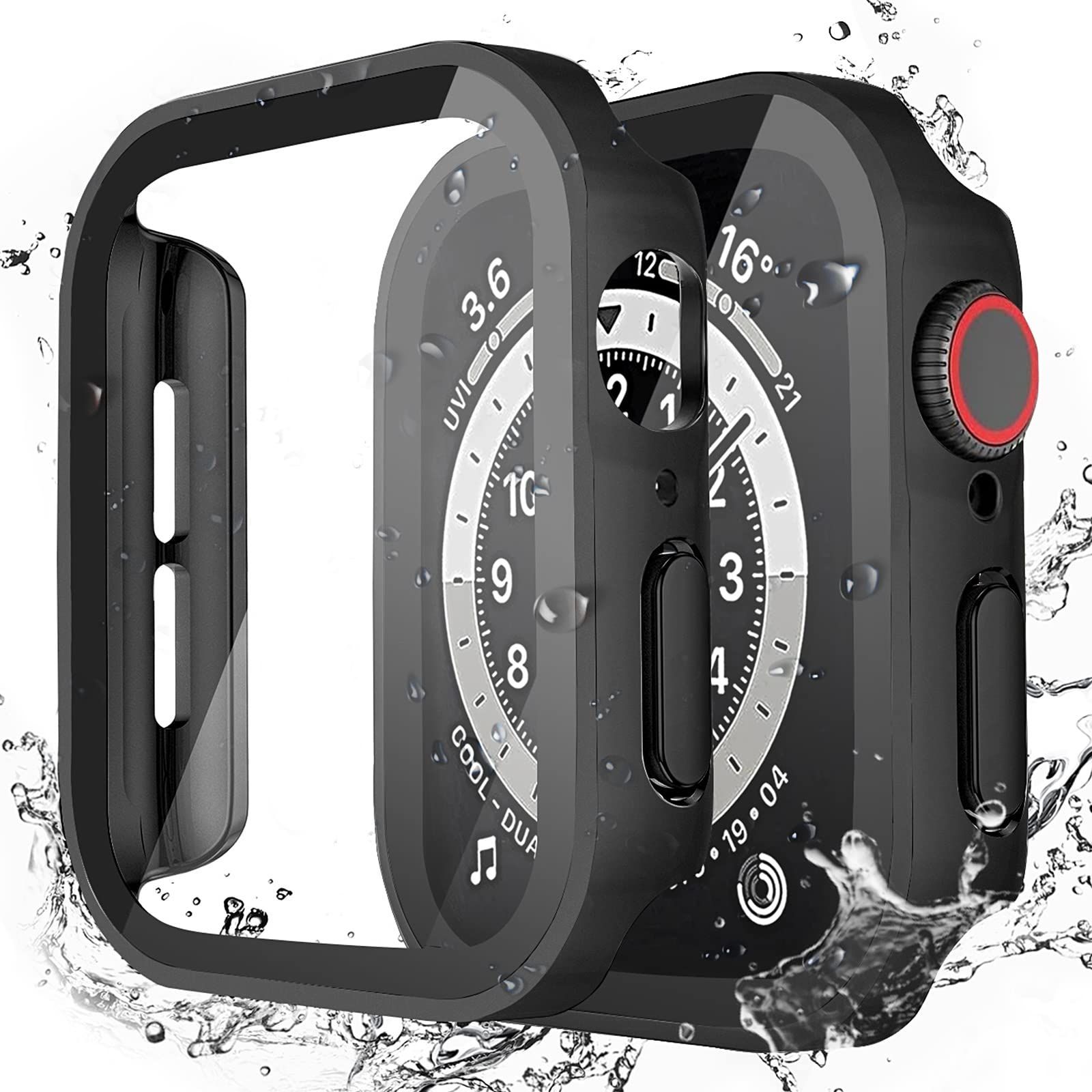 【特価商品】対応 Apple Watch LISAMER ケース Series 10/9/8/SE/7/6/5/4 44mm アップルウォッチ用 ケース 防水 一体型 新デザイン 3D直角エッジ 超薄型 PC+ガラス素材 高透過率 対応 Apple Watch