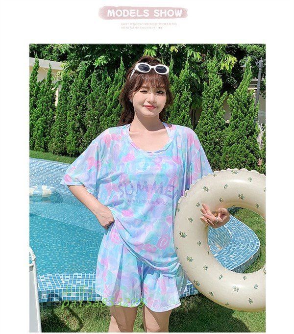 3点セット 水着 レディース 中学生 高校生 女の子 Tシャツ インナーパンツワイヤーなし ショートパンツ プラスサイズ タンキニ pai5a853225