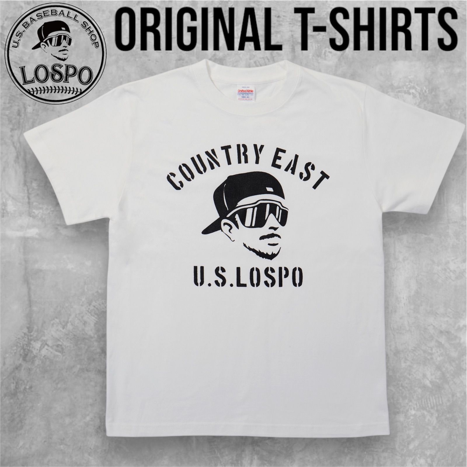 LOSPO 当店オリジナルTシャツ 5.6オンスハイクオリティー Tシャツ ホワイト